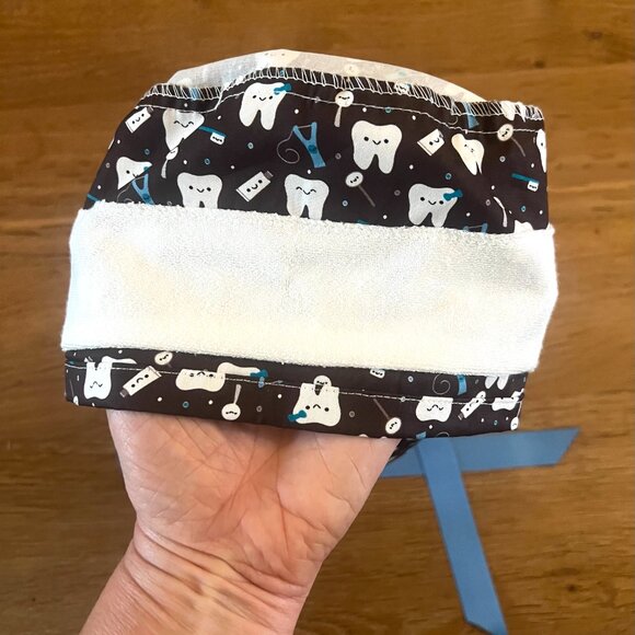 NWOT 10 Scrub Caps Bundle 5 ponytail style + 5 euro style, surgical caps - Picture 15 of 16